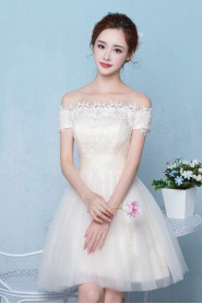 A-line Off-the-shoulder Short / Mini Prom / Evening Dress