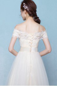 A-line Off-the-shoulder Short / Mini Prom / Evening Dress