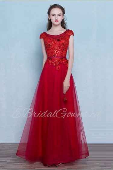 A-line Scoop Prom / Evening Dress