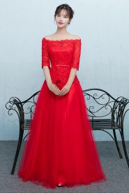 A-line Off-the-shoulder Prom / Evening Dress