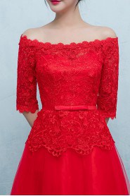 A-line Off-the-shoulder Prom / Evening Dress