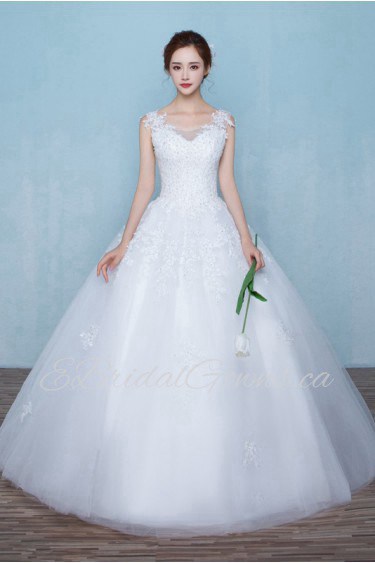 Ball Gown Scoop Organza Wedding Dress