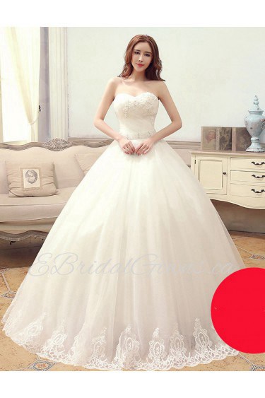 Ball Gown Strapless Tulle Wedding Dress