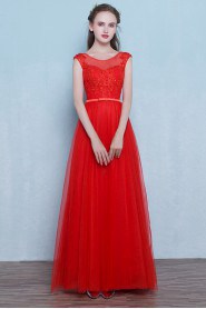 Sheath / Column Scoop Floor-length Prom / Evening Dress