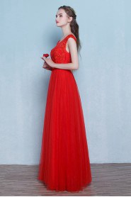 Sheath / Column Scoop Floor-length Prom / Evening Dress