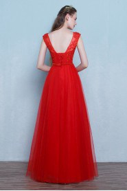 Sheath / Column Scoop Floor-length Prom / Evening Dress