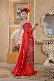 Sheath / Column Strapless Satin Prom / Evening Dress