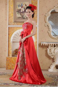 Sheath / Column Strapless Satin Prom / Evening Dress