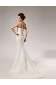 Trumpet / Mermaid Strapless Lace Wedding Dress