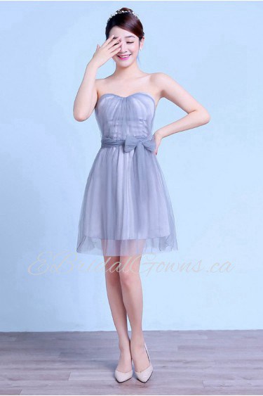 A-line Tulle Short / Mini Prom / Evening Dress