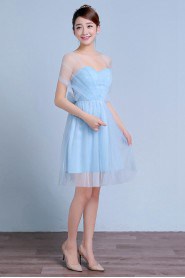 A-line Tulle Short / Mini Prom / Evening Dress