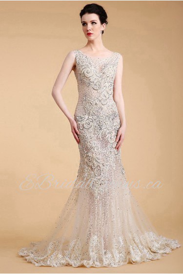 Trumpet / Mermaid Scoop Tulle Prom / Evening Dress