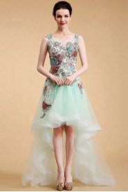 A-line Scoop Tulle Prom / Evening Dress