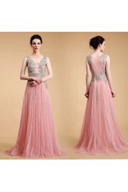 Sheath / Column Scoop Tulle Prom / Evening Dress