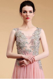 Sheath / Column Scoop Tulle Prom / Evening Dress