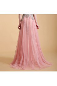 Sheath / Column Scoop Tulle Prom / Evening Dress