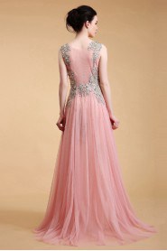 Sheath / Column Scoop Tulle Prom / Evening Dress