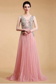 Sheath / Column Scoop Tulle Prom / Evening Dress