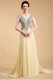 Sheath / Column Scoop Chiffon Prom / Evening Dress