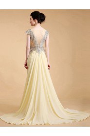 Sheath / Column Scoop Chiffon Prom / Evening Dress