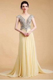 Sheath / Column Scoop Chiffon Prom / Evening Dress