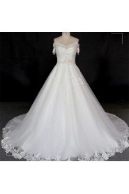 A-line Off-the-shoulder Lace Wedding Dress