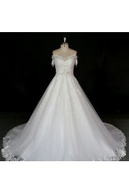 A-line Off-the-shoulder Lace Wedding Dress