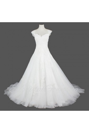 A-line Strapless Lace Wedding Dress