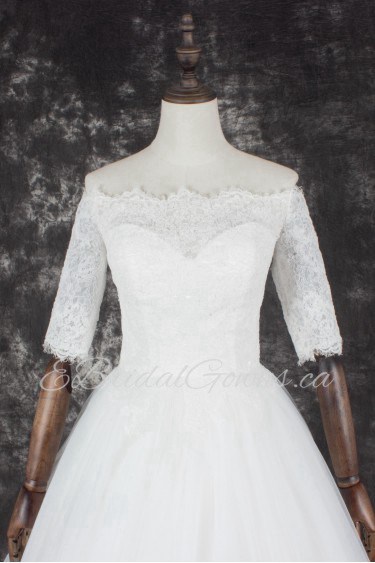 A-line Off-the-shoulder Lace Wedding Dress