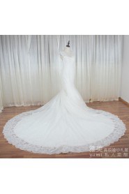 Sheath / Column V-neck Lace Wedding Dress