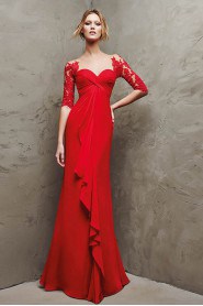 Sheath / Column Off-the-shoulder Lace,Organza Prom / Evening Dress