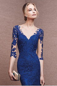 Trumpet / Mermaid V-neck Chiffon,Lace Prom / Evening Dress