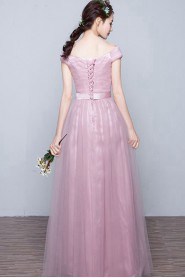 Sheath / Column Off-the-shoulder Tulle Floor-length Prom / Evening Dress