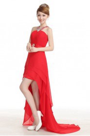 Sheath / Column Halter Chiffon Prom / Evening Dress