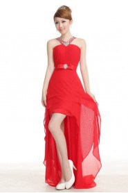 Sheath / Column Halter Chiffon Prom / Evening Dress