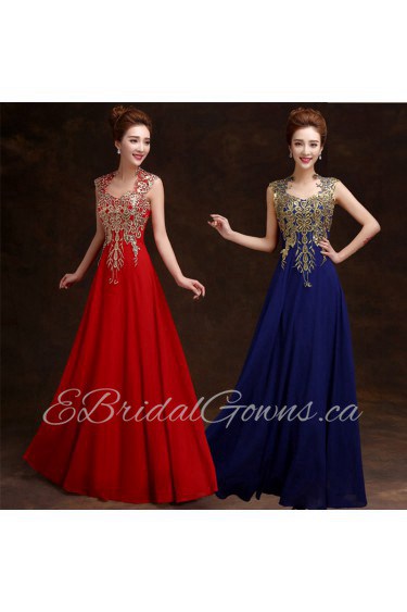 Sheath / Column U-neck Chiffon Prom / Evening Dress