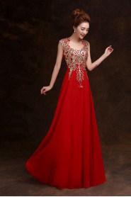 Sheath / Column U-neck Chiffon Prom / Evening Dress