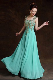 Sheath / Column U-neck Chiffon Prom / Evening Dress