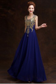 Sheath / Column U-neck Chiffon Prom / Evening Dress