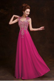 Sheath / Column U-neck Chiffon Prom / Evening Dress