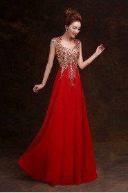 Sheath / Column U-neck Chiffon Prom / Evening Dress