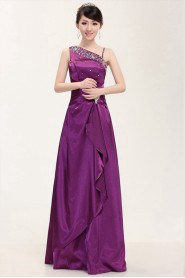 Sheath / Column One Shoulder Satin Prom / Evening Dress