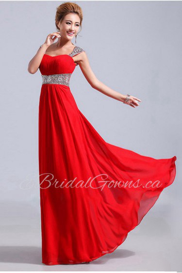 Sheath / Column Scoop Chiffon Prom / Evening Dress