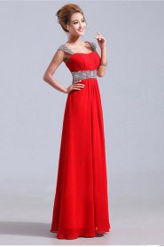 Sheath / Column Scoop Chiffon Prom / Evening Dress