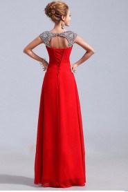 Sheath / Column Scoop Chiffon Prom / Evening Dress