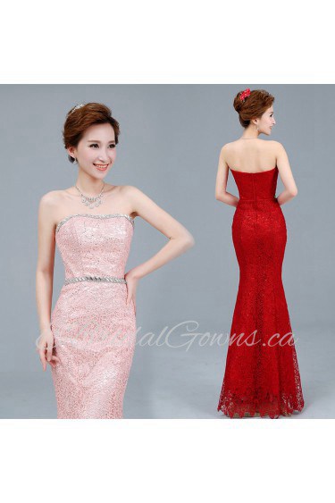 Trumpet / Mermaid Strapless Lace Prom / Evening Dress