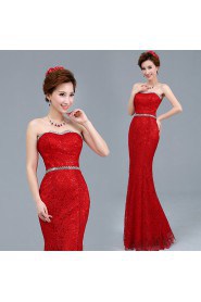 Trumpet / Mermaid Strapless Lace Prom / Evening Dress