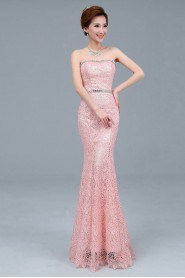 Trumpet / Mermaid Strapless Lace Prom / Evening Dress