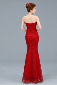 Trumpet / Mermaid Strapless Lace Prom / Evening Dress