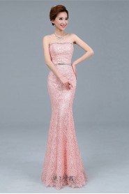 Trumpet / Mermaid Strapless Lace Prom / Evening Dress